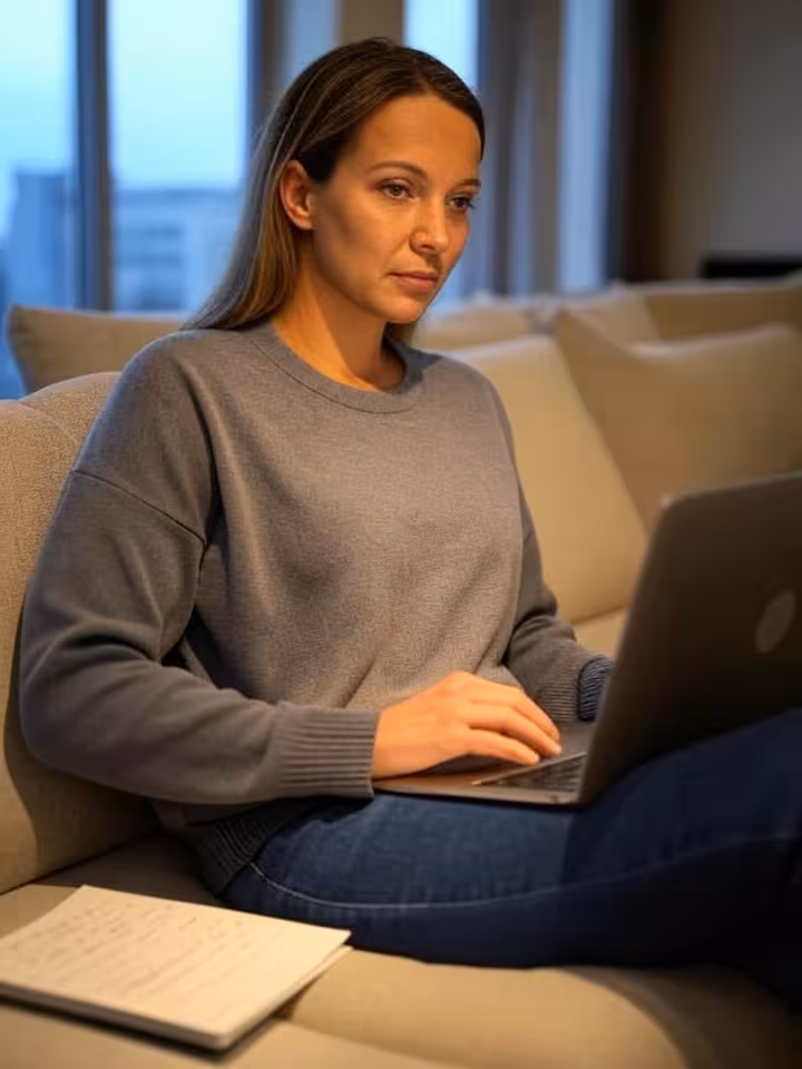 Žena premýšľa nad očakávaniami pred začatím sugar dating vzťahu