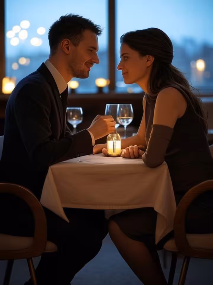 Pár na elegantnej večeri v luxusnej bratislavskej reštaurácii