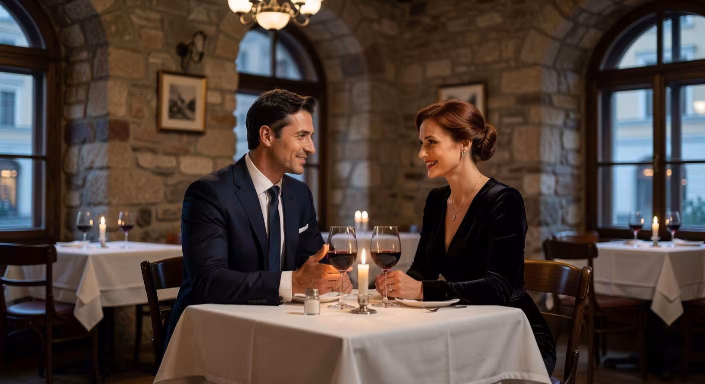 Elegantná večera sugar daddy a sugar baby v reštaurácii v Prešove
