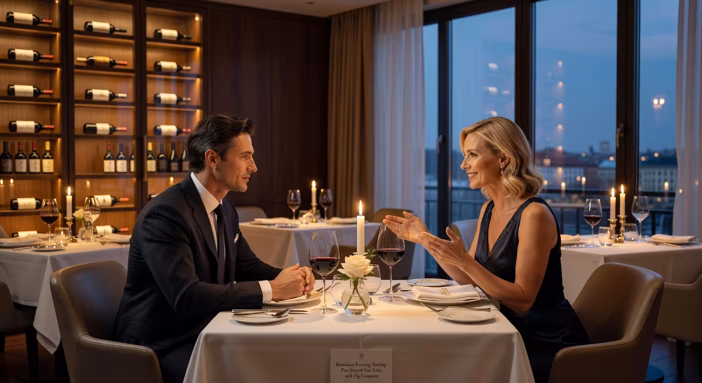 Sugar daddy a sugar baby na večeri v luxusnej bratislavskej reštaurácii