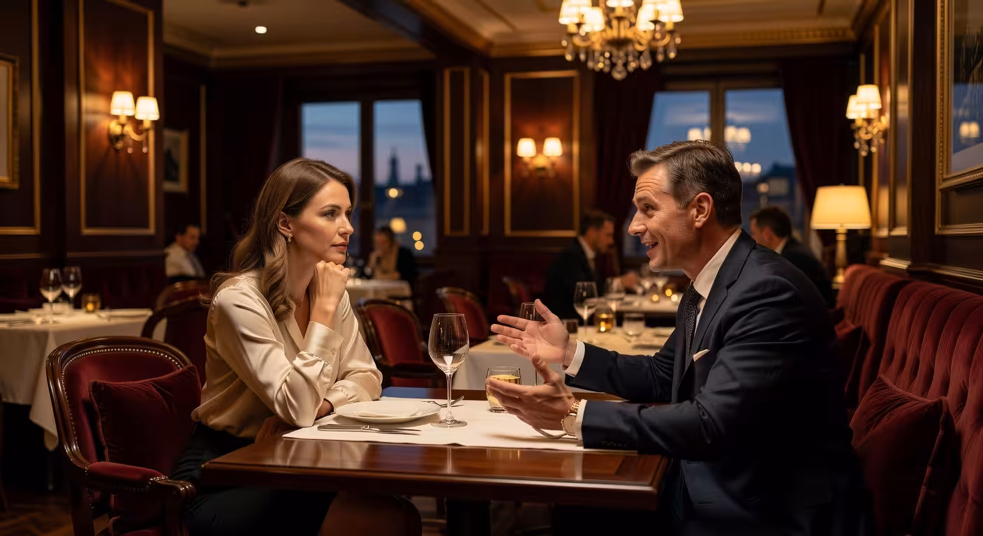Sugar baby pozoruje signály partnera počas stretnutia